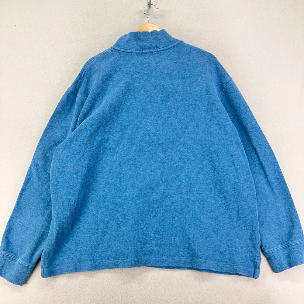 Polo Ralph Lauren Sweatshirt Mens XXL Blue Estate Rib 1/4 Zip‎ Pullover Preppy